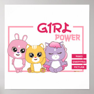 Adortable Animal Frienz Kunstdruckerei: Girl Power Poster