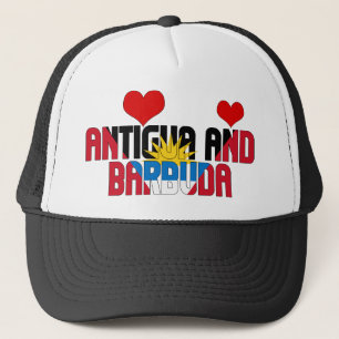 Adortable Antigua und Barbuda Flag Herz Patriotic Truckerkappe