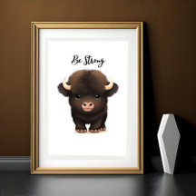 Adortable Baby Buffalo Wand Printwerbung für Kinde
