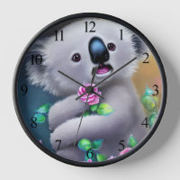 Adortable Baby Koala Bär mit Blume