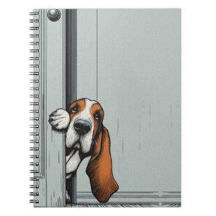 Adortable Basset Hund Hund Kunst, Dichtung und Mus Notizblock