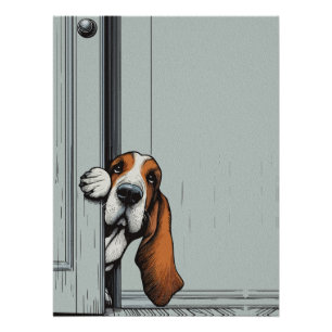 Adortable Basset Hund Hund Kunst, Dichtung und Mus Poster