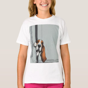 Adortable Basset Hund Hund Kunst, Dichtung und Mus T-Shirt