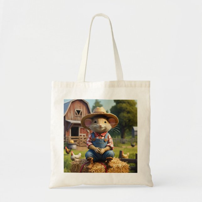 Adortable Bauer Mouse Tote Bag Tragetasche (Vorne)
