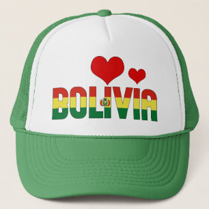 Adortable Bolivien Flag Herz Patriotic Truckerkappe