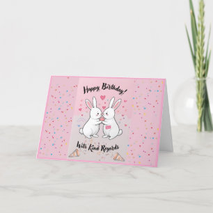 Adortable Bunny Birthday Card Dankeskarte