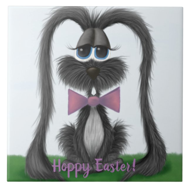 Adortable Bunny Rabbit Fliese (Vorderseite)