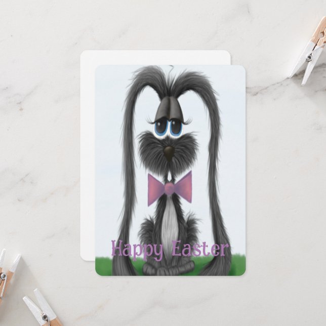 Adortable Bunny Rabbit Karte (Vorderseite/Rückseite Beispiel)