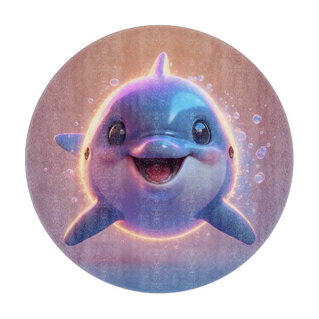 Adortable Cartoon Dolphin Schneidebrett (Vorderseite)