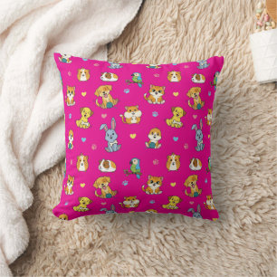 Adortable Cartoon Pet Pattern Kissen