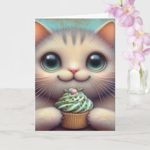 Adortable Cat mit Catnip Cupcake Jeden Anlässen Karte