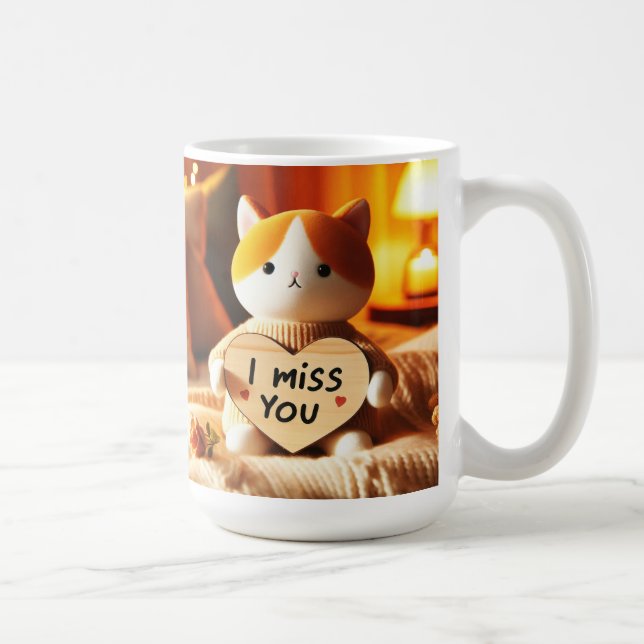 Adortable Cat Plush mit herzlicher Botschaft Kaffeetasse (Rechts)