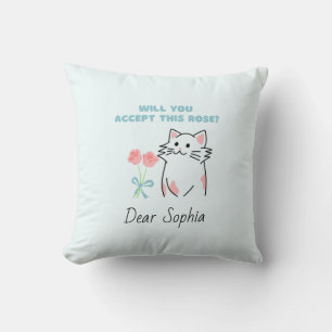 Adortable Cat&Rose Throw Kissen