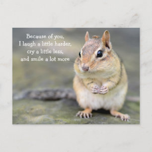 Adortable Chipmunk mit Freundschaftsangebot Postkarte