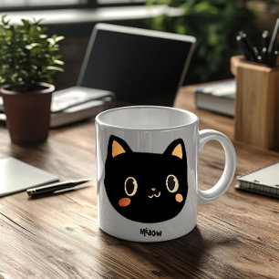 Adortable Custom Black Cat Tasse