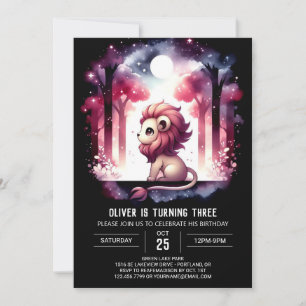 Adortable Custom Lion Birthday Einladung