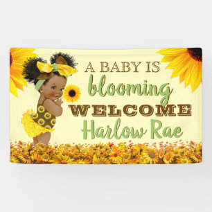 Adortable Ethnic Baby Girl Gelbe Sonnenblume Banner