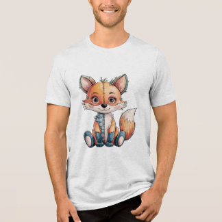 Adortable Floral Patchwork Fox Tri-Blend Shirt