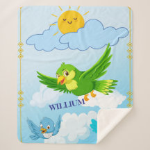 Adortable Flying Birds Baby Blanket - Sherpa Blank