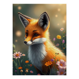 Adortable Fox Art Poster