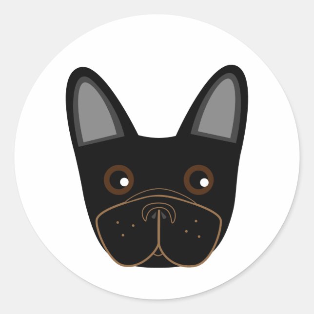 Adortable French Bulldog Face Runder Aufkleber (Vorderseite)