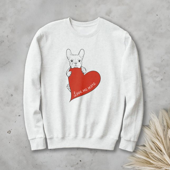 Adortable French Bulldog Heart Sweatshirt (Von Creator hochgeladen)