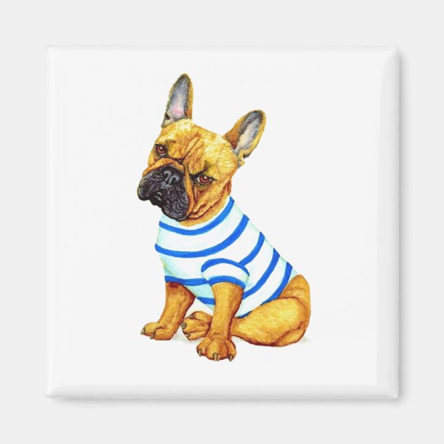 Adortable French Bulldog Puppy in einem Shirt Magn Magnet (Vorne)