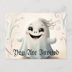 Adortable Ghosting Friend Halloween Design Einladungspostkarte