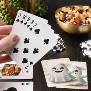 Adortable Ghosting Friend Halloween Design Spielkarten
