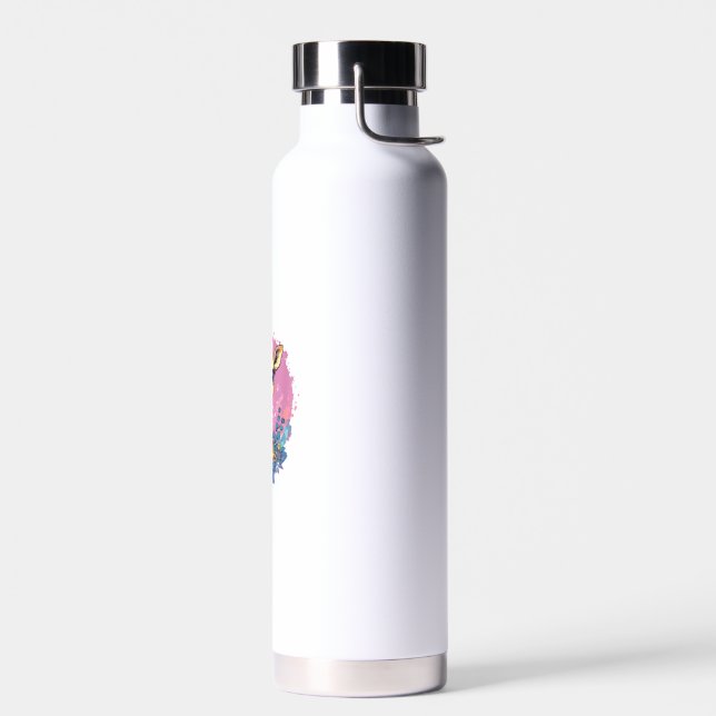 Adortable Giraffe umgeben von Blume _2 Trinkflasche (Links)