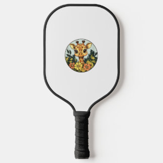 Adortable Giraffe umgeben von Blume _5 Pickleball Schläger