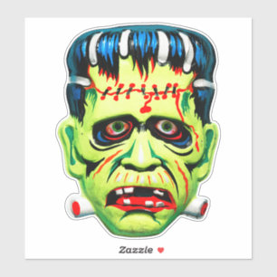 Adortable Green Monster Maske Square Sticker