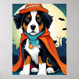 Adortable Halloween Berner Hund Poster
