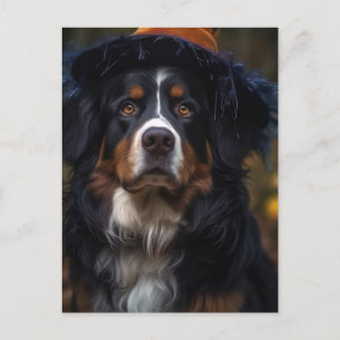 Adortable Halloween Berner Hund Postkarte