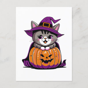 Adortable Halloween Cat Postkarte