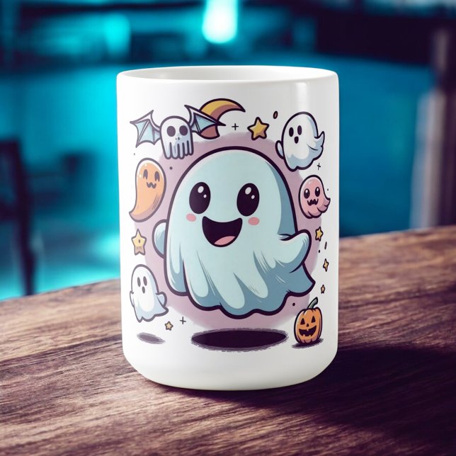 Adortable Halloween Ghost Squad & Spooky Friends Kaffeetasse (Von Creator hochgeladen)