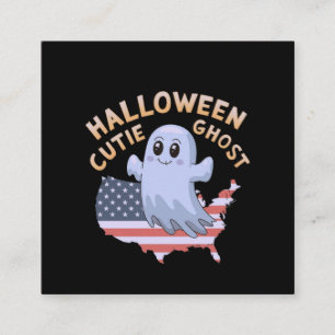 Adortable Halloween Niedlich Ghost Spooky, lustig Quadratische Visitenkarte