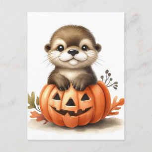 Adortable Halloween Otter Postkarte