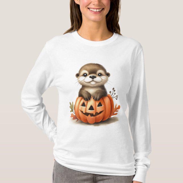 Adortable Halloween Otter T-Shirt (Vorderseite)