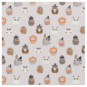 Adortable Halloween Owls Pattern Stoff