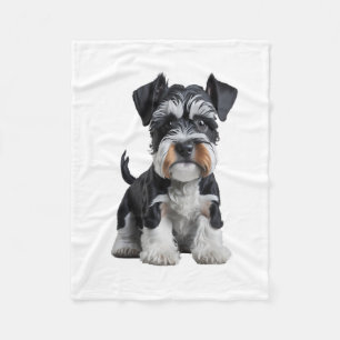 Adortable HD Miniatur Schnauzer Welpenportrait - E Fleecedecke