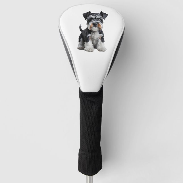 Adortable HD Miniatur Schnauzer Welpenportrait - E Golf Headcover (Vorderseite)
