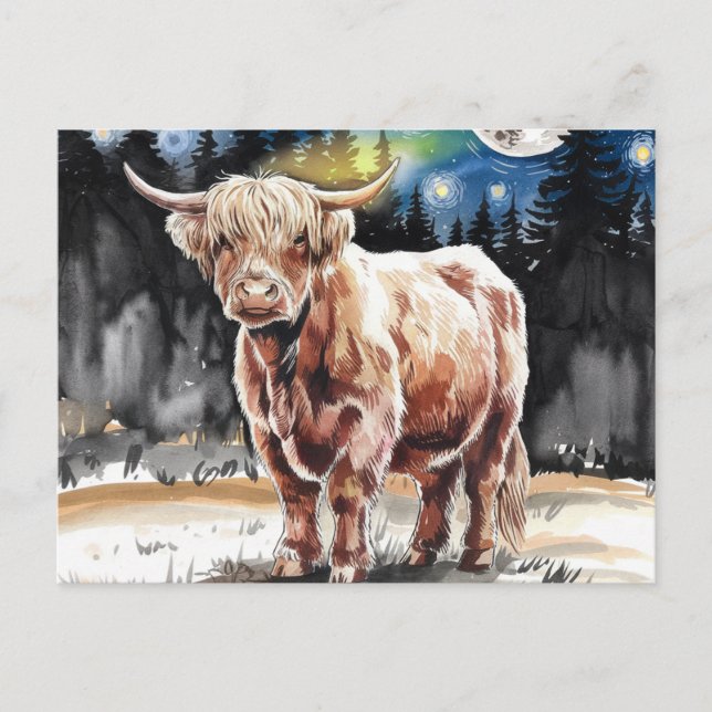 Adortable Highland Cow Postkarte (Vorderseite)