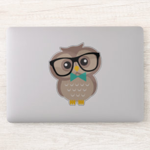 Adortable Hipster Owl Aufkleber