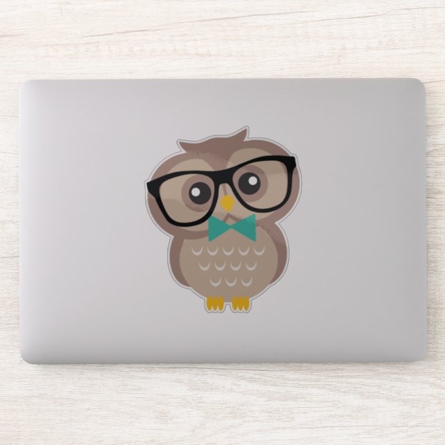 Adortable Hipster Owl Aufkleber (Computer)