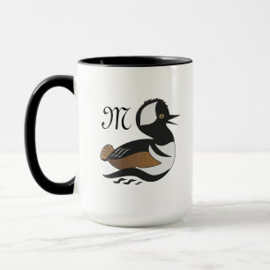 Adortable Hooded Merganser Duck Cartoon Tasse