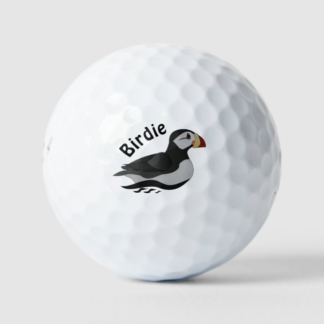 Adortable Horned Puffin Cartoon Golfball (Vorderseite)