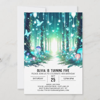 Adortable Hübsch Woodland Digital Geburtstag Einladung