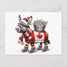 Adortable Ice Skaten Canada Donkey