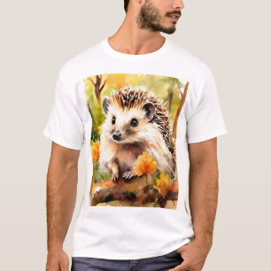 Adortable Igel auf Herbstblättern T-Shirt